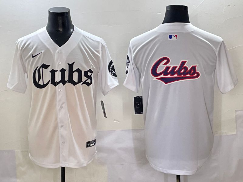 Men 2025 Chicago Cubs Blank White Five generations Joint Name Nike MLB Jersey style 8